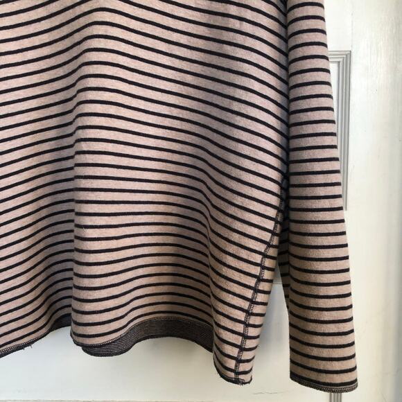 Hot Cotton Striped Long Sleeve Hooded Sweatshirt Large V-neck Soft Skater Grunge - Picture 3 of 8